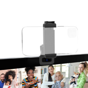 Voinap Continuity Camera Mount for MacBook Laptops, Monitor Phone Mount with Clip for Webcam Video Conference, Compatible with iPhone, Samsung