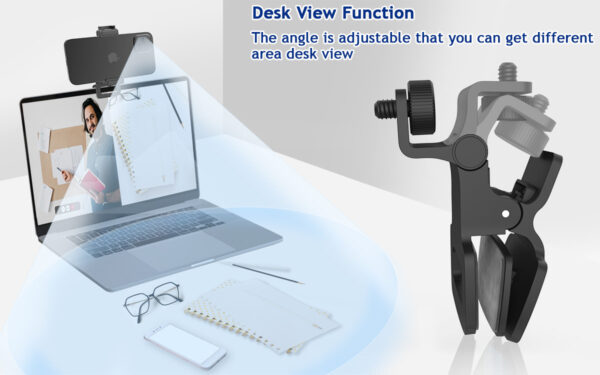 Voinap Continuity Camera Mount for MacBook Laptops, Monitor Phone Mount with Clip for Webcam Video Conference, Compatible with iPhone, Samsung - 图片 5