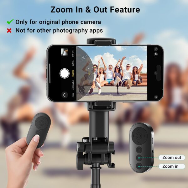 Wireless Camera Remote Control with Zoom for iPhone & Android, Versatile Shutter with Front/Rear Camera Switch for Photo & Video, Smartphone Remote Clicker for TikTok - 图片 4