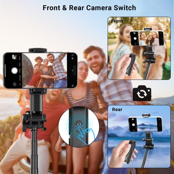 Wireless Camera Remote Control with Zoom for iPhone & Android, Versatile Shutter with Front/Rear Camera Switch for Photo & Video, Smartphone Remote Clicker for TikTok - 图片 5