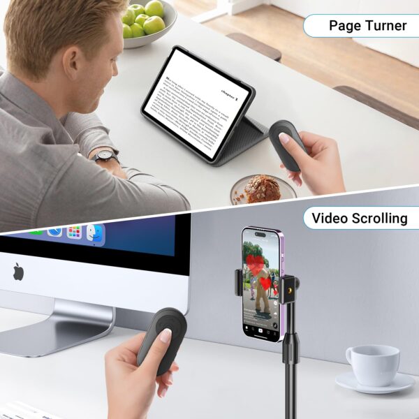 Wireless Camera Remote Control with Zoom for iPhone & Android, Versatile Shutter with Front/Rear Camera Switch for Photo & Video, Smartphone Remote Clicker for TikTok - 图片 6