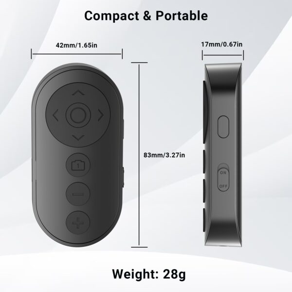 Wireless Camera Remote Control with Zoom for iPhone & Android, Versatile Shutter with Front/Rear Camera Switch for Photo & Video, Smartphone Remote Clicker for TikTok - 图片 8