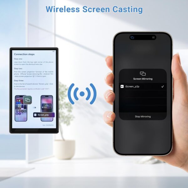 Phone Vlog Selfie Monitor Screen with Remote, Magnetic Back Camera Monitor for iPhone Android, Wireless External Selfie Mirror Screen for Vlog Live Stream TikTok - 图片 2