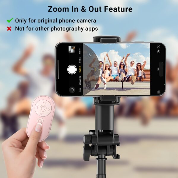 Wireless Camera Remote Control with Zoom for iPhone & Android, Versatile Shutter with Front/Rear Camera Switch for Photo & Video, Smartphone Remote Clicker for TikTok - 图片 10