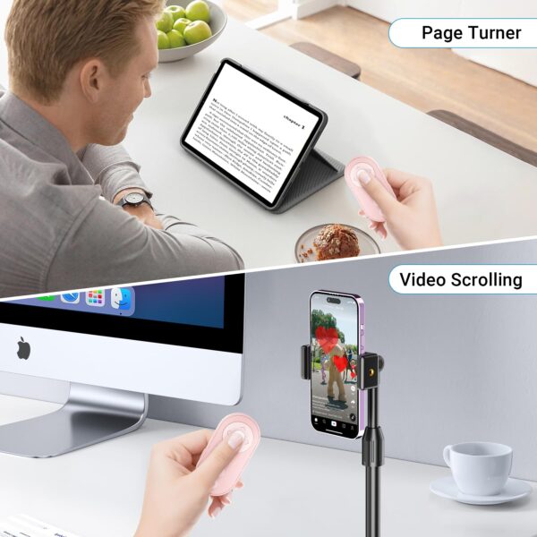 Wireless Camera Remote Control with Zoom for iPhone & Android, Versatile Shutter with Front/Rear Camera Switch for Photo & Video, Smartphone Remote Clicker for TikTok - 图片 12
