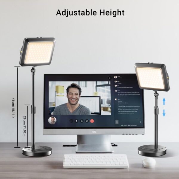 Video Conference Light for Computer, Soft Zoom Lighting for Laptop Webcam Home Office, Dimmable Desk Ring Lamp with Stand for Video Calls, Meeting, Conferencing, Streaming - 图片 5