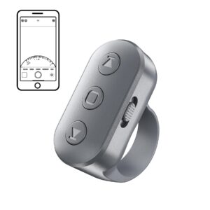 Phone Camera Ring Remote Control with Zoom in/Out, Rechargeable Shutter with Front/Rear Camera Switch for iPhone Android iPad, Hands Free Remote Ring for Photo & Video Recording Content Creator