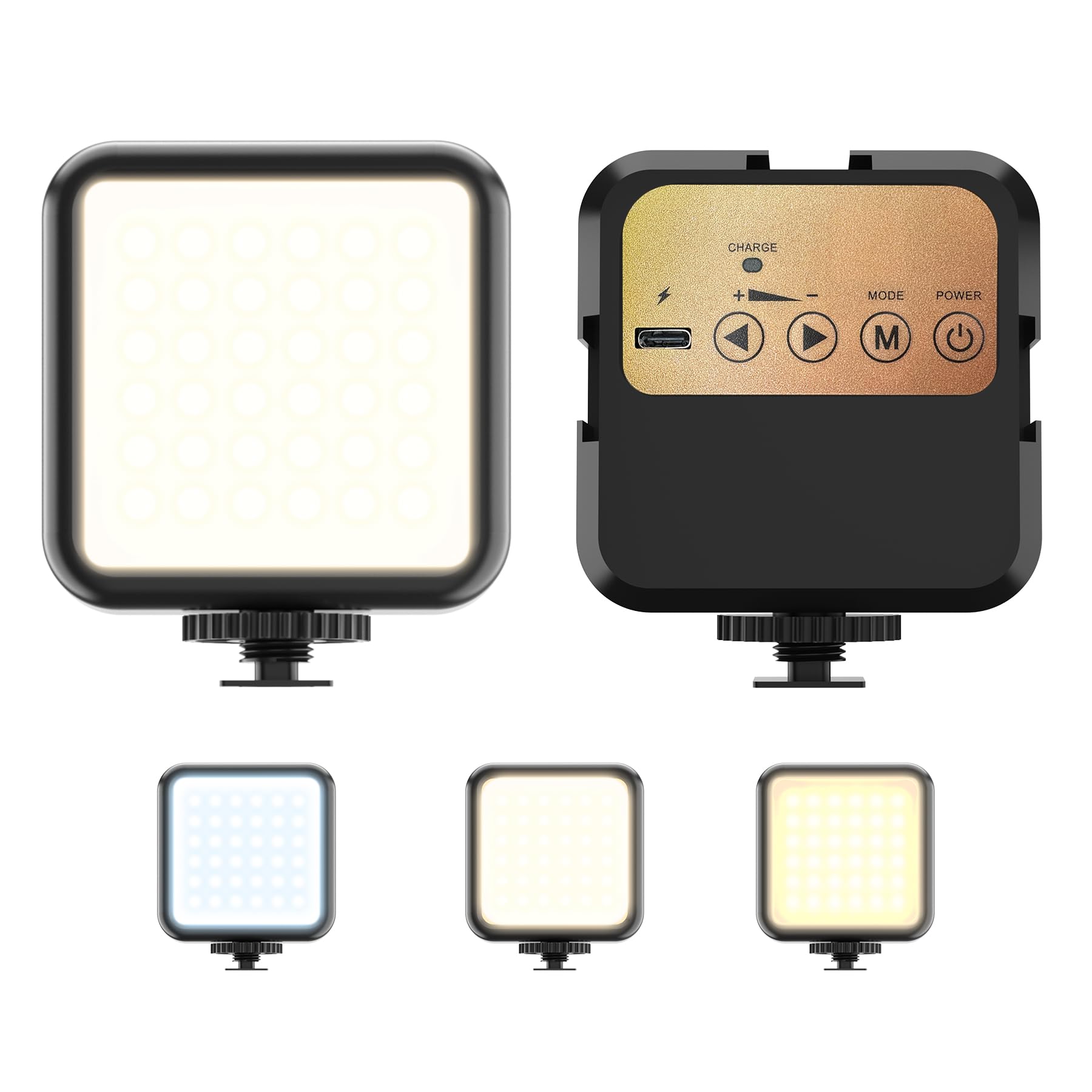 On-Camera Video Light, Rechargeable LED Mini Bright Light for Photography, Portable Camera Lighting for DSLR Camera, GoPro, Phone, Compatible with Sony Nikon Canon Panasonic