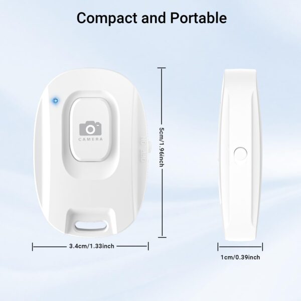 Wireless Phone Camera Remote Control, Rechargeable Selfie Shutter for Photos & Videos, Portable Photo Clicker Compatible with iPhone & Android Smartphones - 图片 6