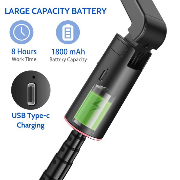 Extendable Auto Face Tracking Tripod with Light, 360 Rotating Tripod, Both Auto or Manual Moving Control, Smart Cameraman Shooting for Video, Vlog, Live Stream - 图片 9