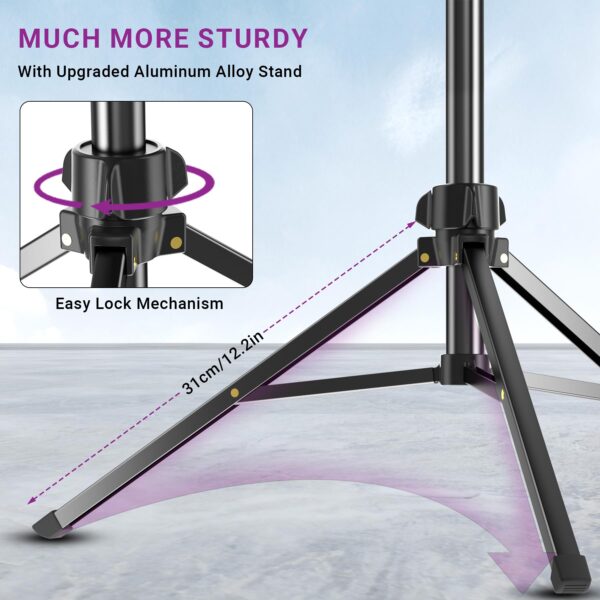 67" Camera Tripod Stand, Compact Tripod for Camera with Phone Holder & Ball Head, Portable Aluminum DSLR Tripods for Cell Phone, Video Recording, Filming, Vlogging - 图片 2