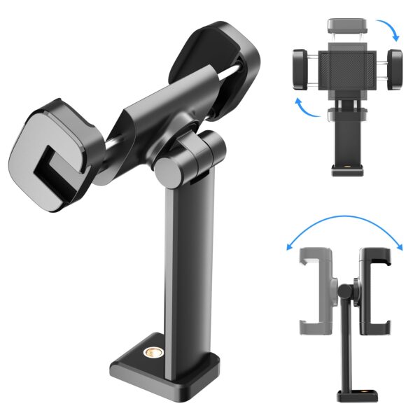 Phone Tripod Mount with 1/4" Screw Thread, 360° Rotate 180° Tilt Phone Holder Replacement with Cold Shoe, Versatile Mount Adapter for iPhone, Tripod, Selfie Stick, Camera Stand