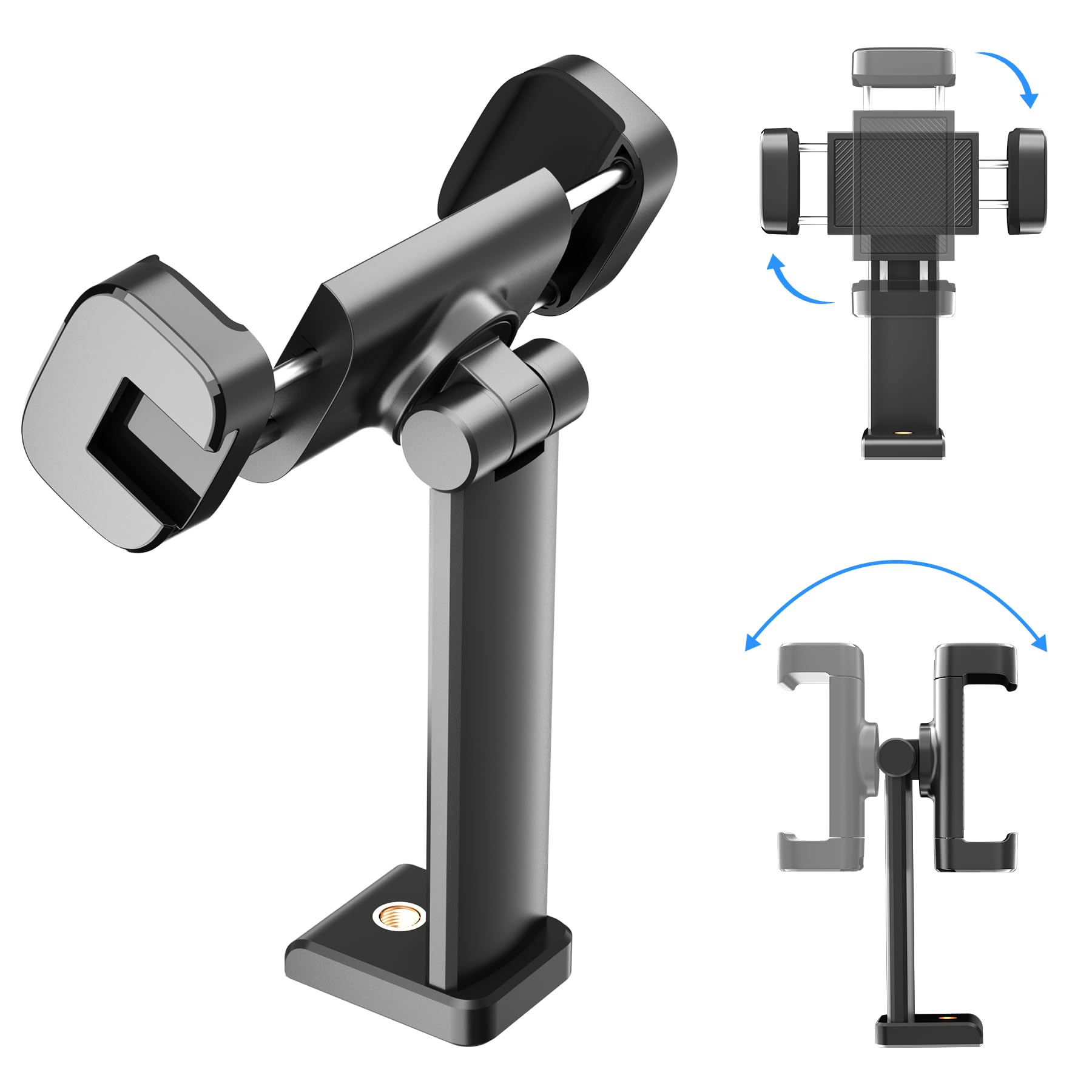 Phone Tripod Mount with 1/4" Screw Thread, 360° Rotate 180° Tilt Phone Holder Replacement with Cold Shoe, Versatile Mount Adapter for iPhone, Tripod, Selfie Stick, Camera Stand