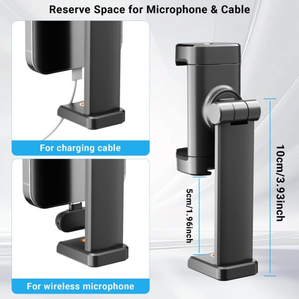 Phone Tripod Mount with 1/4" Screw Thread, 360° Rotate 180° Tilt Phone Holder Replacement with Cold Shoe, Versatile Mount Adapter for iPhone, Tripod, Selfie Stick, Camera Stand - 图片 4