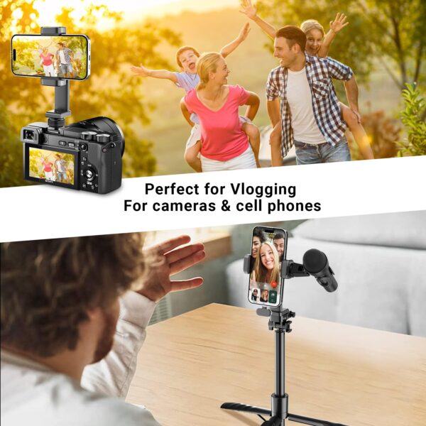 Phone Tripod Mount with 1/4" Screw Thread, 360° Rotate 180° Tilt Phone Holder Replacement with Cold Shoe, Versatile Mount Adapter for iPhone, Tripod, Selfie Stick, Camera Stand - 图片 8